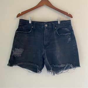 Old Navy Distressed Black Denim Shorts Size 12